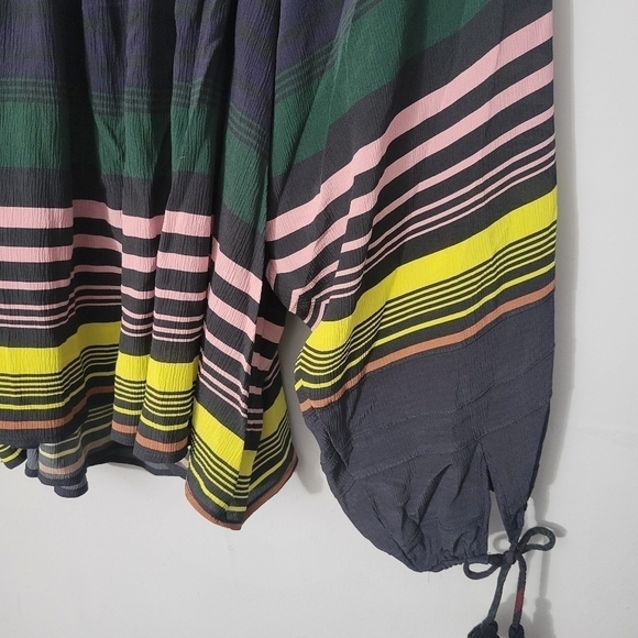 Apiece Apart Silk Striped Puff Sleeve Blouse - Picture 10 of 11